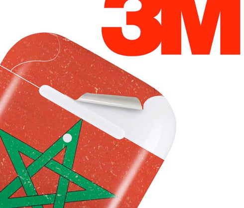 Morocco Flag Distressed Apple AirPods 2 Skin